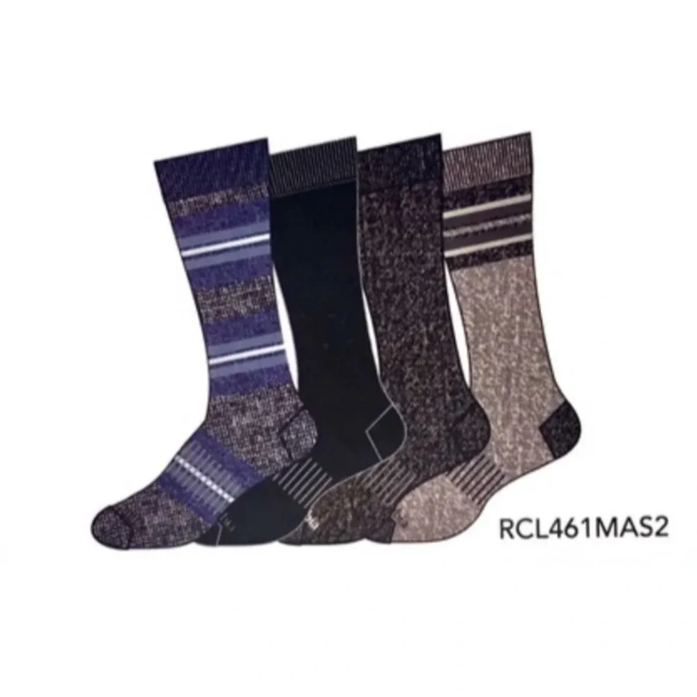 NEW Columbia Men’s Soft Cotton Blend Socks in Gift Box 4 Pairs Shoe Size 6 - 12